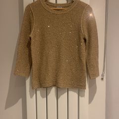 Jigsaw fine-knit jumper with gold sequins (S) like new