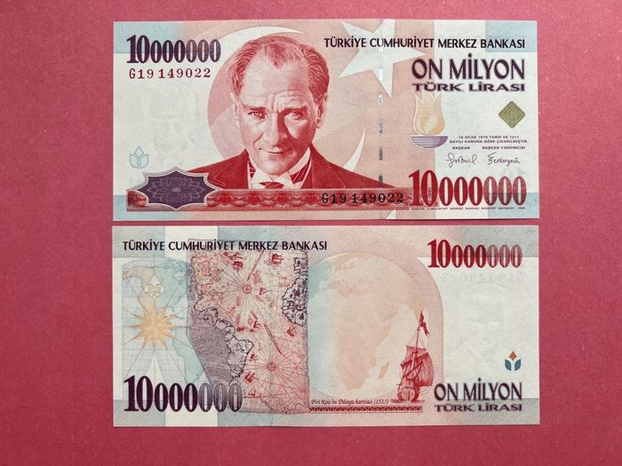 Turkey  10000000 Lira 1999 Pick 214b  ( Uncirculated )