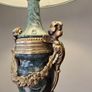 Elegant French Empire Style Green Marble and Brass Table Lamp Image 2