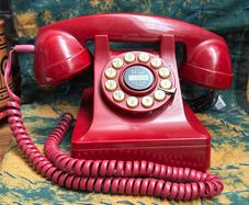 Vintage Red landline telephone