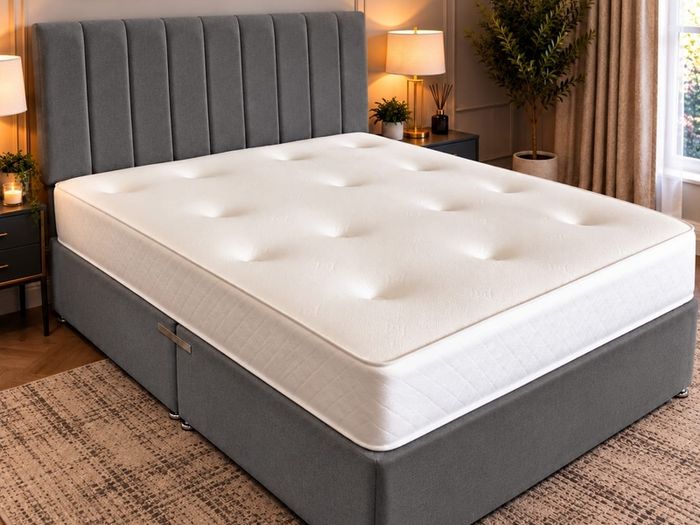 New dark grey 4ft6 base headboard and mattress!!!