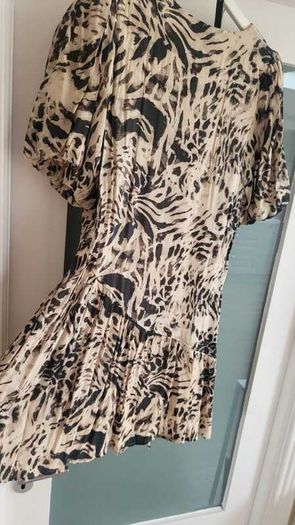 GEORGE beige and black print layered dress Sz 16UK - Bnwt Rrp 16 Sterling
