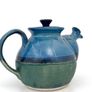 Irish Studio Pottery Teapot - Blue Green Glaze with Celtic Spiral Jack O'Patsy Image 3