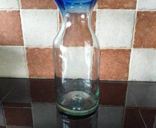 Vintage Mexican hand blown recycled glass decanter