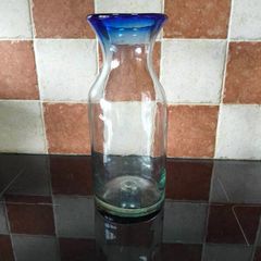 Vintage Mexican hand blown recycled glass decanter