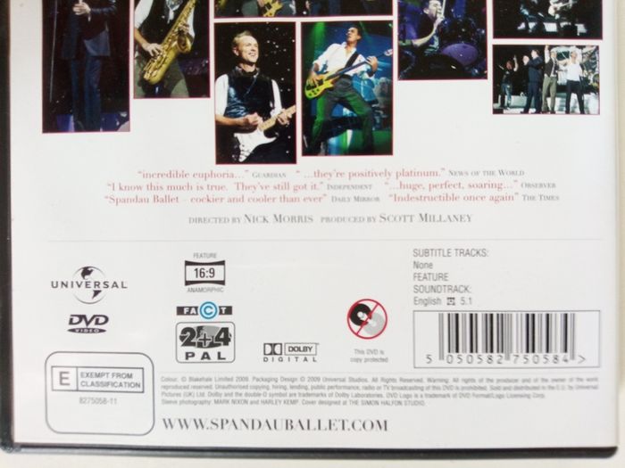 Spandau Ballet [2009] The Reformation Tour 2009: Live At The O2 [Music DVD]