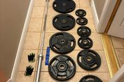 Best Urethane (superior To Rubber) Olympic Trigrip Weights Set + 20kg Barbell + Extras!