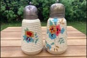 Pair Vintage Art Deco Brentleigh Ware Sugar Shaker Sifters Miffineers Handpainted 1930's