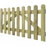 Picket Fence Gate 2 pcs Impregnated Wood 300x80 cm Image 4