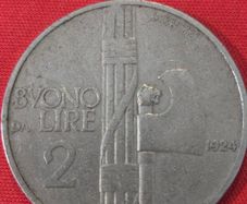 1924 Italy 2 Lire coin