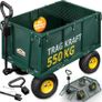550kg Heavy Duty Garden Trolley with Removable Tarpaulin Utility Cart Green Image 2