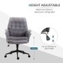 Linen Office Chair, Mid Back Computer Desk Chair with Adjustable Height, Grey Image 3