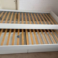 single bed with storage and pull out bed.