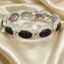 Natural Black Spinel Cambodian Zircon Halo Bracelet Image 6
