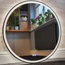 LED Bathroom Mirror Black Frame Speakers Antifog 80cm Image 3