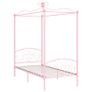 Canopy Bed Frame Pink Metal 100x200 cm Image 6