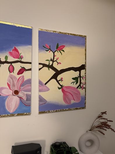Hand painting on canvasses