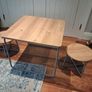 Childrens square table and two stools set Image 2