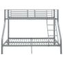 Bunk Bed Frame Grey Metal 140x200 cm/90x200 cm Image 3