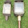 Antique Vintage Pair of Buggy Carriage Lamp Candle Lanterns Image 6