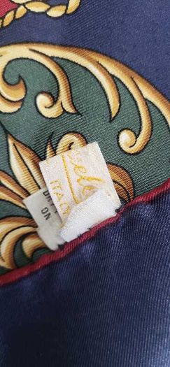 Vintage Ostinelli 100% Silk Made in Italy Equestrian Theme Scarf