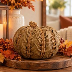 Next Woven Natural Pumpkin Ornament