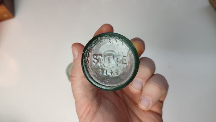 234 - Set of 3 Vintage Clear Glass Bottom Embossed Letters Science Medicine Pills Chemicals Collectible Decorative Jars