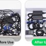 Reusable Cable Ties Black 100 Pack Cable Straps Adjustable Releasable Wire Ties Hook and Loop Cable Tie Tidy for Desk Compatible PC Cable Management Cord Organiser Image 4