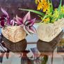 Vintage Set MCM Plant Pots x 2 Bark Pattern Stoneware Succulent Bonsai Planter 1950s Image 7