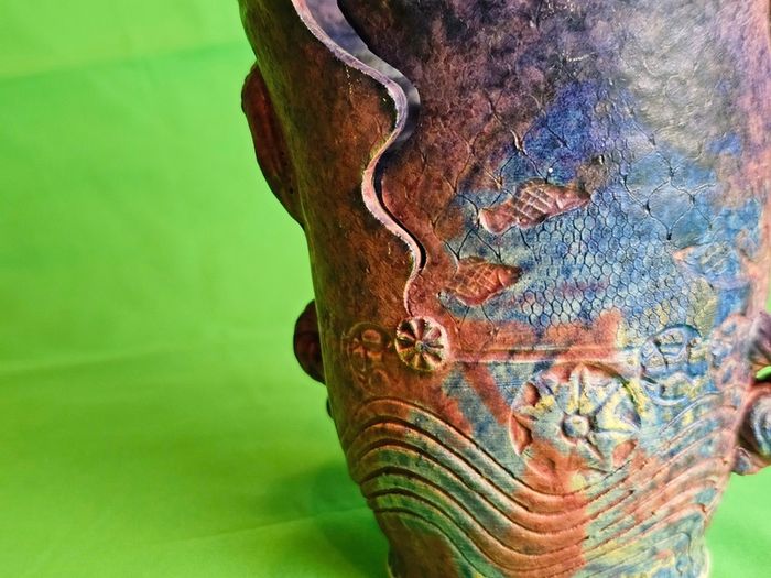 Michael Kennedy Sligo Studio Pottery Vase , Irish Ceramic Art, Ram Horn Handles