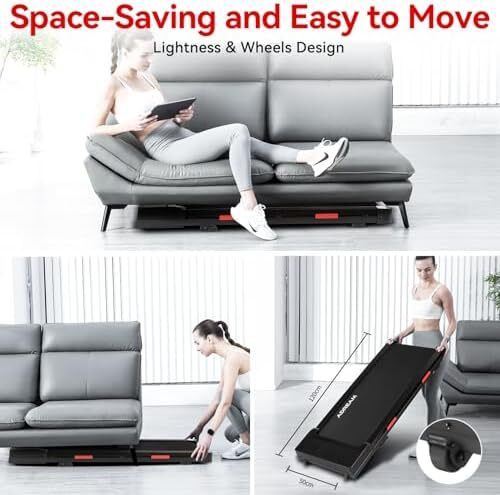 Walking Pad Treadmill with Incline, ADREAM Foldable Under Desk Treadmill, Portable 2 in 1 Walking Running Machine