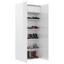 Shoe Cabinet High Gloss White 80x35.5x180 cm Chipboard Image 2