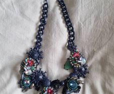 Zara navy statement necklace