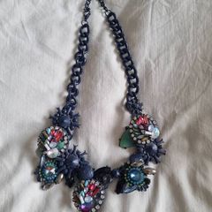 Zara navy statement necklace