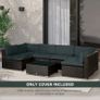 Garden Rattan Sofa Cushion Polyester Cover Replacement Outdoor- No Cushion Included Beige Image 8