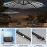 Parasol, Cantilever Parasol, 300 cm, 28 Solar LED Lights, UPF 50 Garden Umbrella, 360 Rotatable, Tilt Angle Infinitely Adjustable, with Crank, Cross Base, Image 3