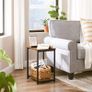 _Set of 2 Bedside Tables Bedside Tables 2 Tier Bedroom Steel Frame Living Room Bedroom Industrial Style Vintage Brown Black Image 2