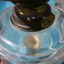 Vintage Victorian oil lamp CAST IRON BASE with Bristol  bowl Image 6