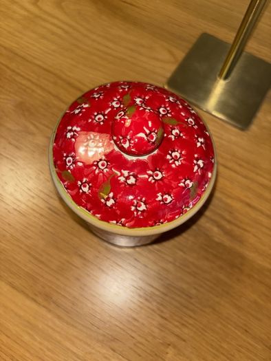 Nicholas Mosse Red Lawn Lidded Sugar Bowl