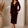 Monsoon Red Velvet Ring Detail Midi Dress size 18 Image 2