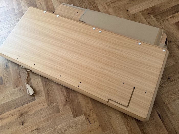 Modern Wooden Headboard with Wireless Charging Shelf