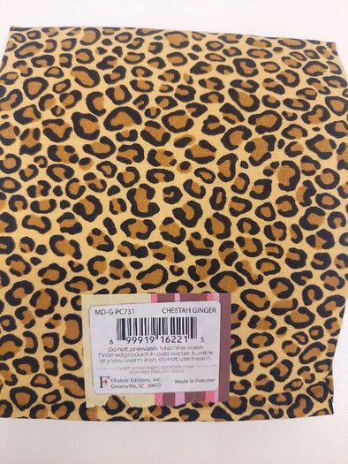 100% Cotton Fabric /Cheetah Ginger