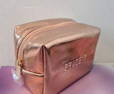Space NK Bronze Metallic Soft Faux Leather Makeup Bag