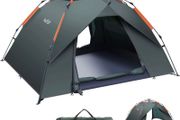 Camping Tent Automatic 3 Man Person Instant Tent Pop Up Ultralight Dome Tent 4 Seasons Waterproof &amp; Windproof Camping Tent with Removable Outer Tarpaulin, Double Layers (FREE POSTAGE)