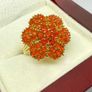 Silver D'joy 1.88 Ct Floral Opal Ring in 18K Yellow Gold Vermeil Image 7