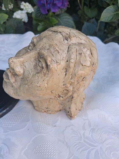 National College of Art Mid Century Paster Of Paris Mounted Bust
