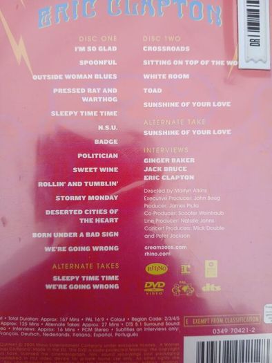 Cream - Royal Albert Hall DVD (sealed)