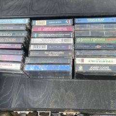 Mixed bunch music tape cassettes and Case Irish Country Easy Listening