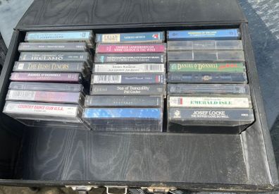 Mixed bunch music tape cassettes and Case Irish Country Easy Listening