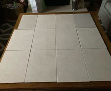 10inches x 13 inches Quality Italian Ceramic tiles bought at Fired Earth Dun Laoighaire 25 years ago brand new